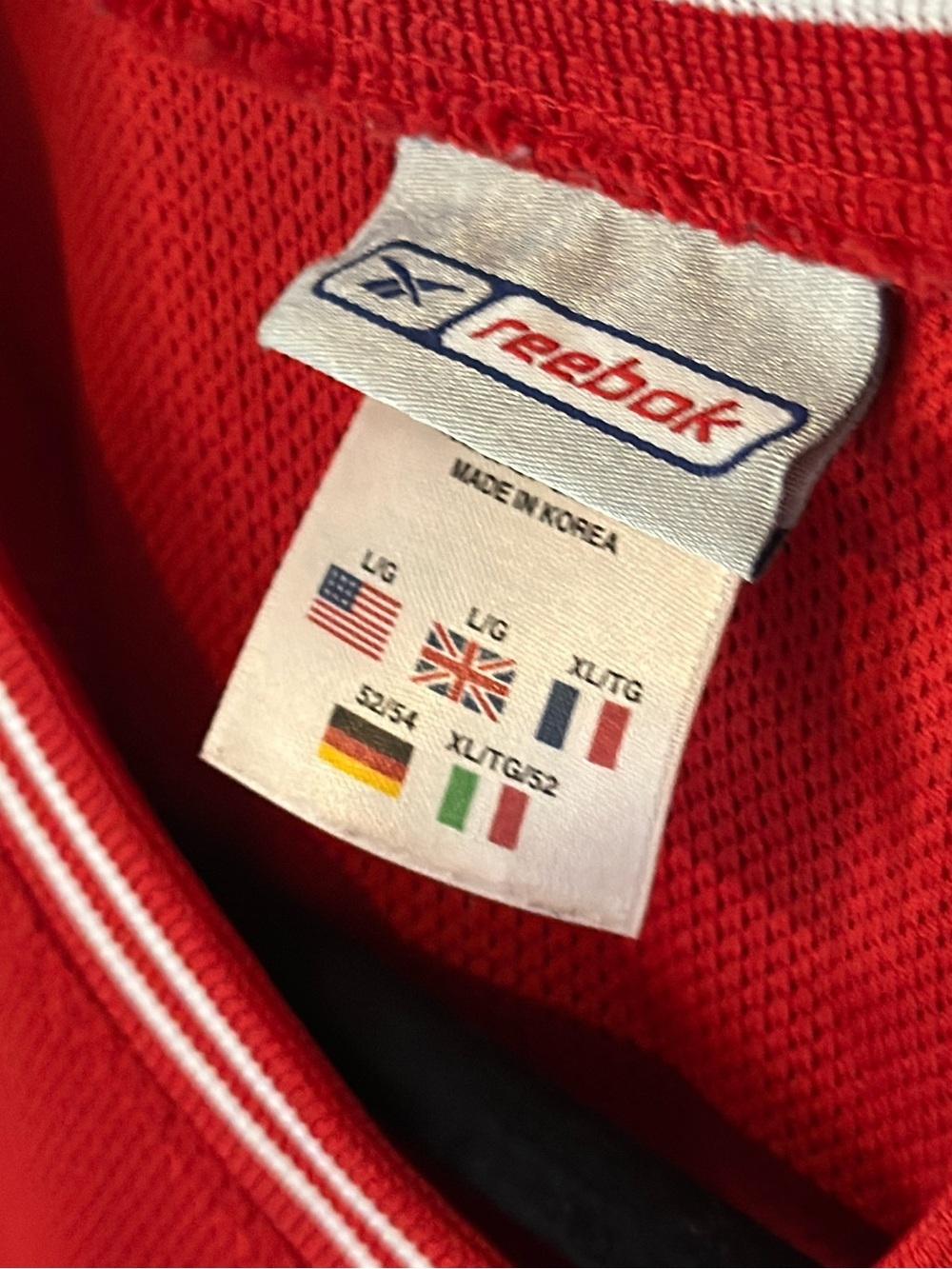 Vintage Reebok Red Sweater Vest | Size Large | Sporty V-Neck Knit - Picture 4 of 14